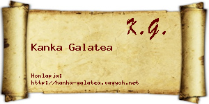 Kanka Galatea névjegykártya